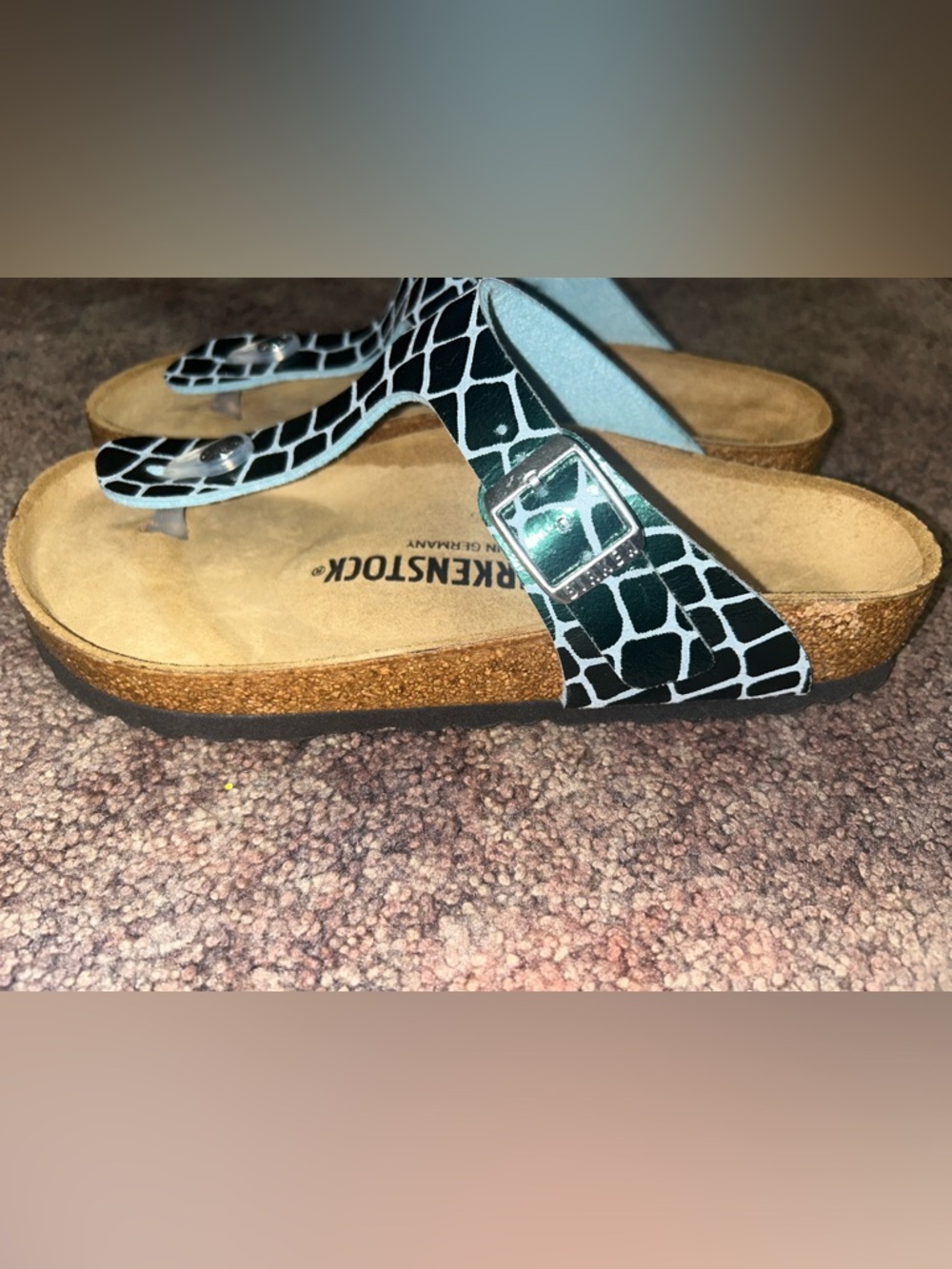 Birkenstock Alligator Patterned Thong Sandal